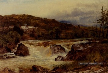 Près de Bettws Y Coed La jonction de Conway et le paysage de Llugwy Benjamin Williams Leader ruisseaux Peinture à l'huile